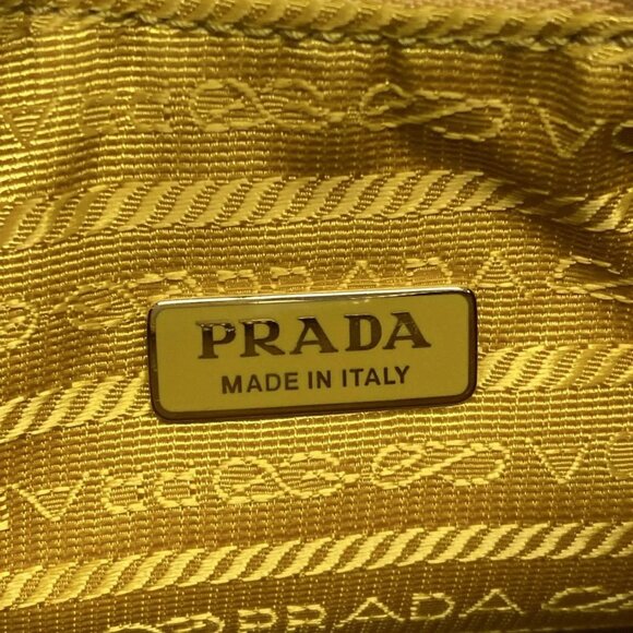 Auth PRADA - 1BC204 Yellow Nylon Leather Shoulder Bag - Picture 16 of 16
